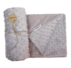 MIMIKO kocyk minky szary 50x70cm