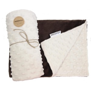 MIMIKO kocyk minky beżowo-brązowy 50x70cm