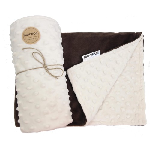 MIMIKO kocyk minky beżowo-brązowy.jpg