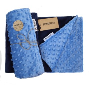 MIMIKO kocyk minky niebiesko-granatowy 50x70cm