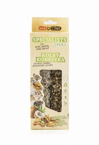HAM-STAKE Kolby Konesera z larwami, arachidami i kokosem (dla myszy, chomika, myszoskoczka i szczura)
