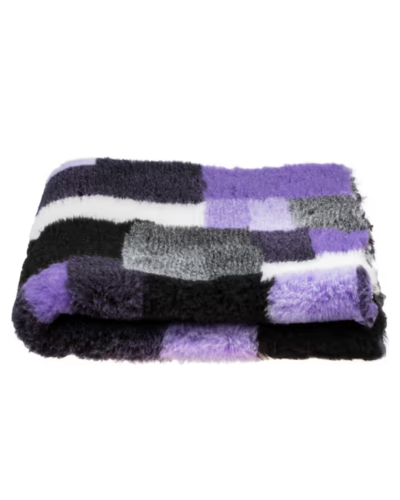 Blovi DryBed VetBed A+ - antypoślizgowe posłanie, legowisko dla zwierząt, fioletowa krata (patchwork).png