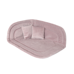 MIMIKO Legowisko narożne z poduszkami Velvet 33x22cm – róż