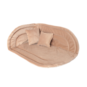 MIMIKO Legowisko narożne z poduszkami Velvet 33x22cm – toffi