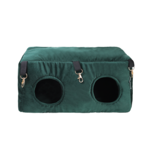 MIMIKO Domek podwójny Velvet 40x20x20xcm – butelkowa zieleń