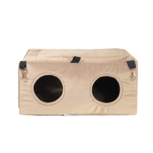 MIMIKO Domek podwójny Velvet 40x20x20xcm – toffi